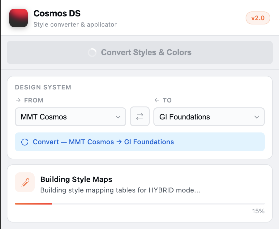 Cosmos DS plugin with MakeMyTrip Cosmos selected as the source and Goibibo Foundations selected as the destination